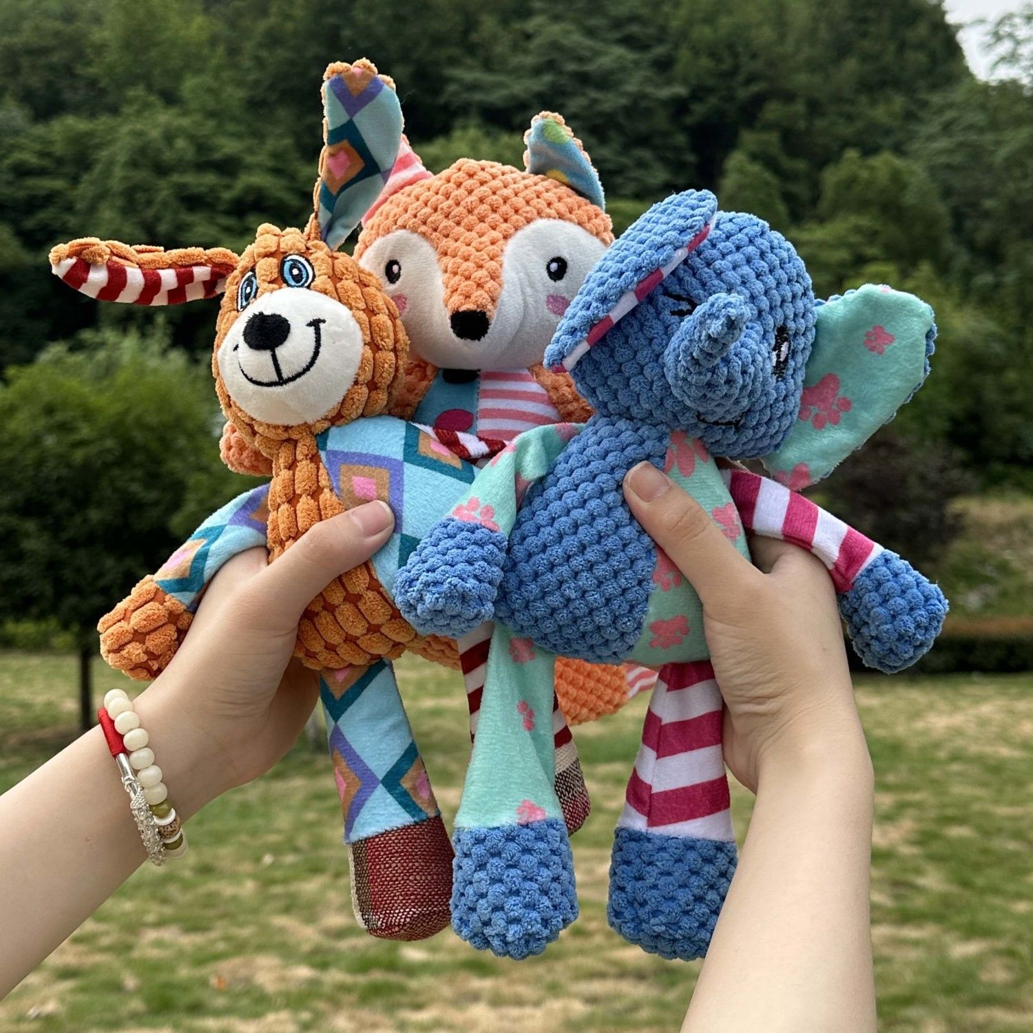 Sewing Fleece - Cartoon Colorful Patchwork Plush Dog Toy
