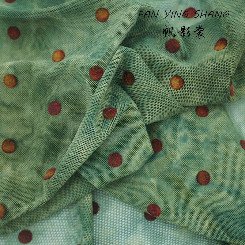 The Green Polka Dot Mesh Tie-D - Sewing Tie Dye ulasan dan harga