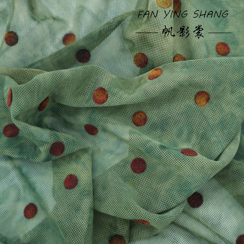 The Green Polka Dot Mesh Tie-D - Sewing Tie Dye ulasan dan harga