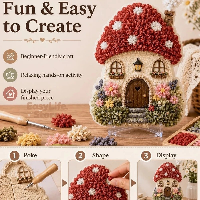 Whimsical Village 3D Fabric Po - Textiles Sewing Techniques ulasan dan harga