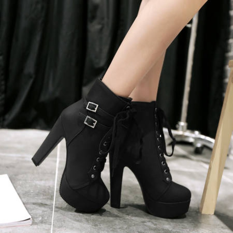 Winter Women Platform Ankle Bo - Sewing Fleece ulasan dan harga