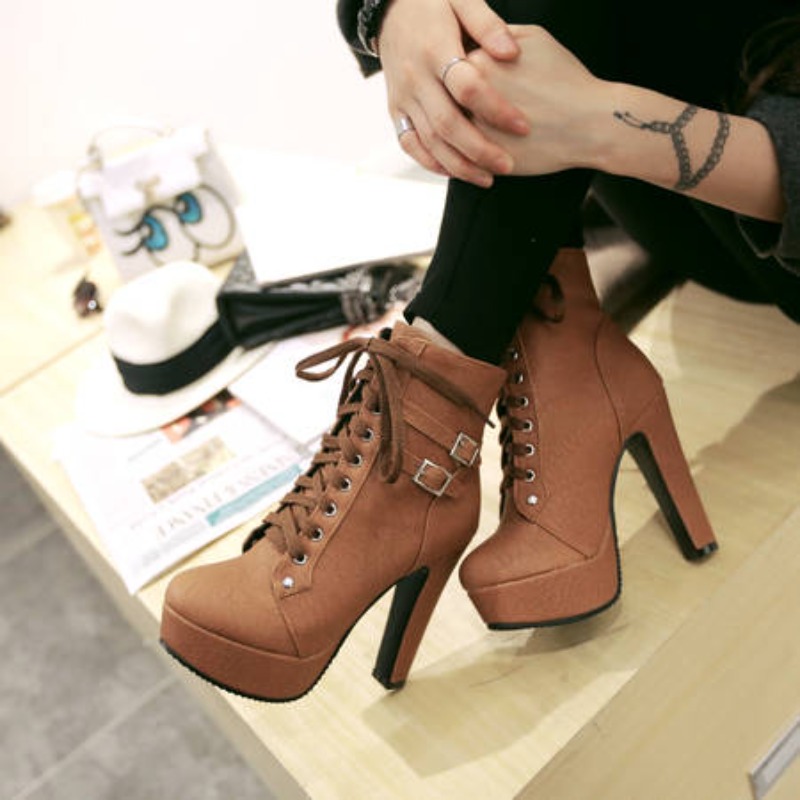 Winter Women Platform Ankle Bo - Sewing Fleece ulasan dan harga