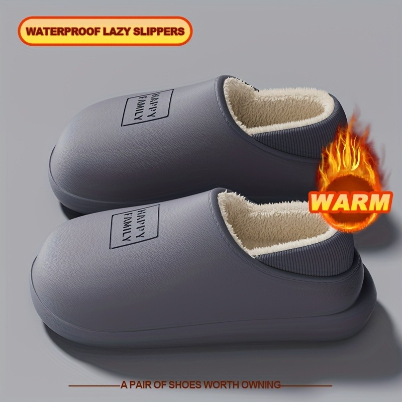 Winter EVA Warm Slippers Men W - Sewing Fleece ulasan dan harga