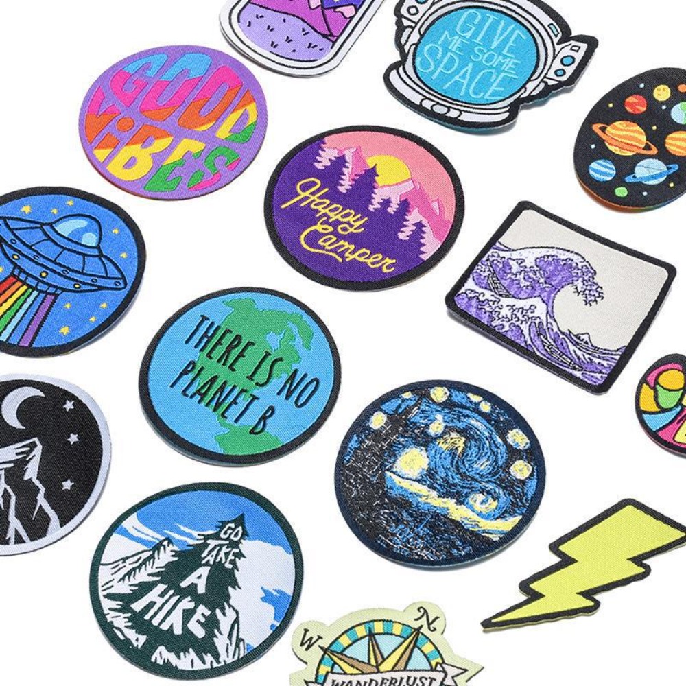 Cartoon Landscape Space Woven  - Sewing Labels ulasan dan harga