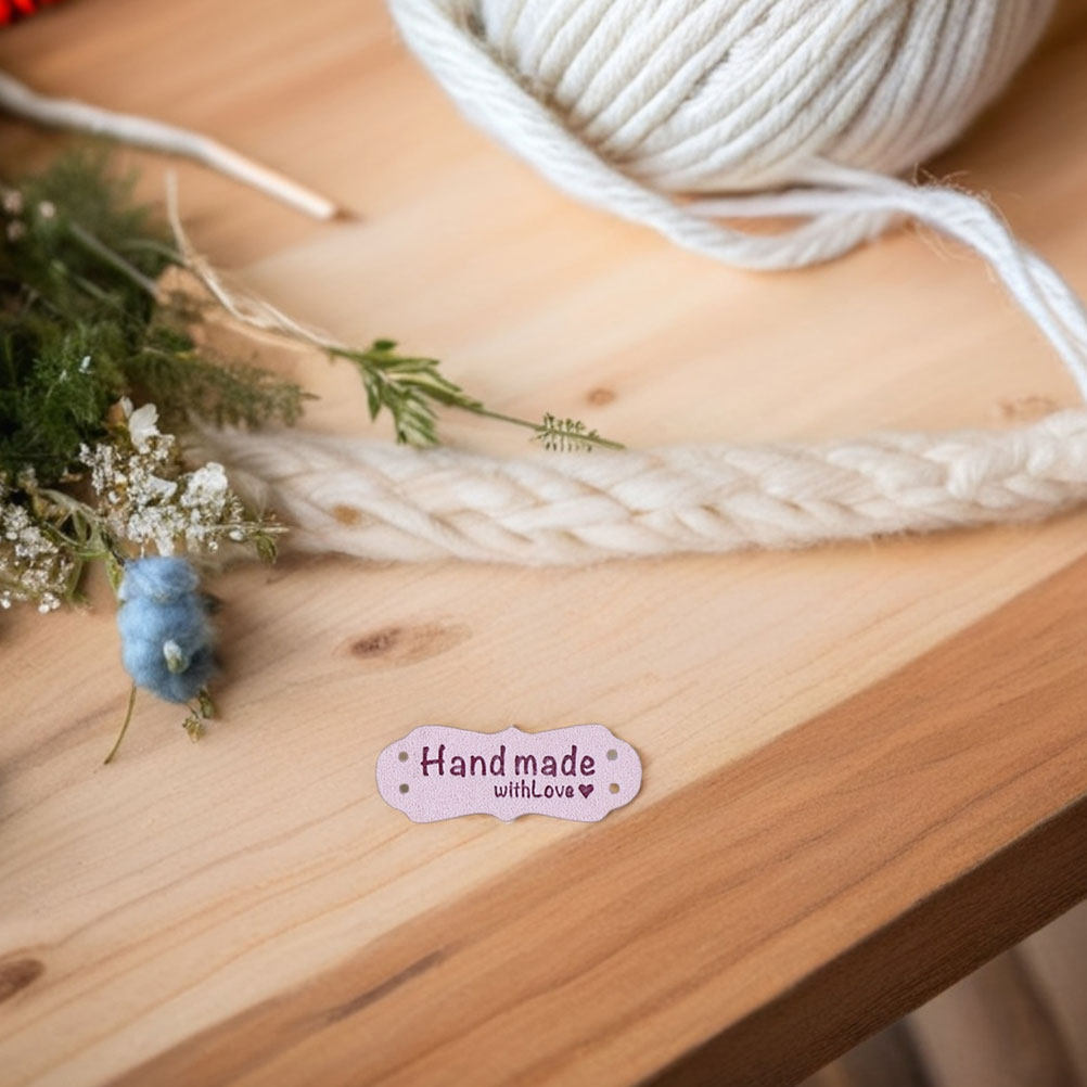 100Pcs Handmade Embossed Suede - Sewing Labels ulasan dan harga