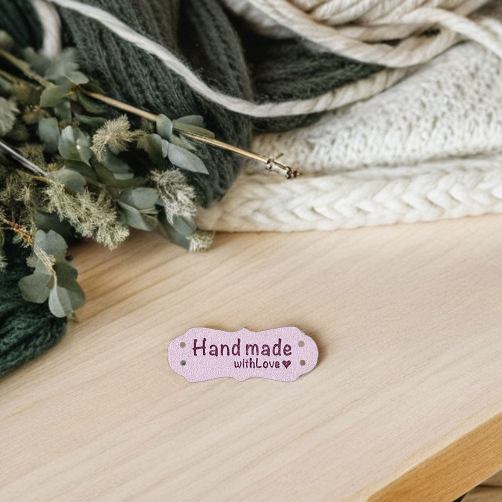 100Pcs Handmade Embossed Suede - Sewing Labels ulasan dan harga
