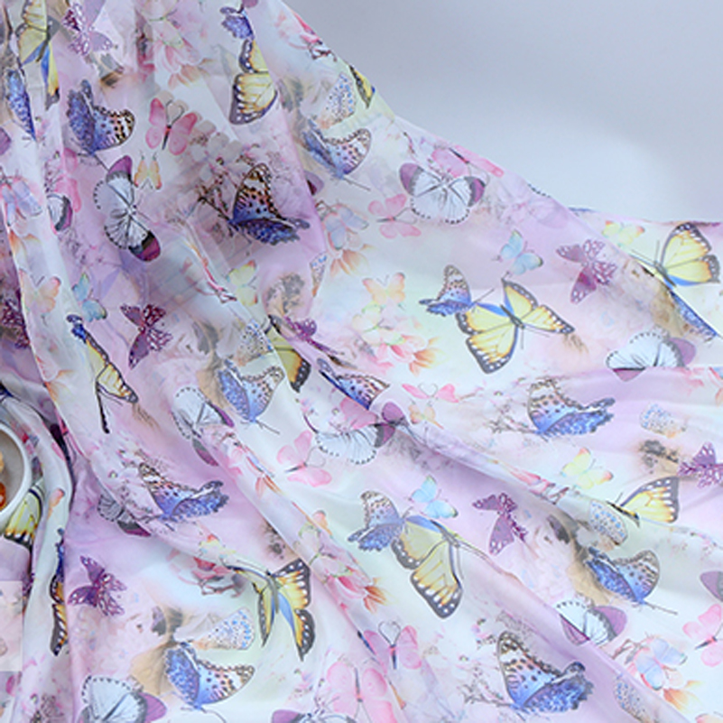 30D Butterfly Printed Chiffon  - Sewing By ulasan dan harga