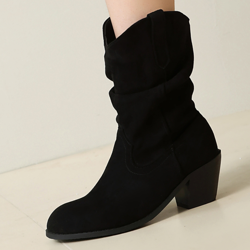 Pleated Ankle Boots for Women  - Sewing Fleece ulasan dan harga