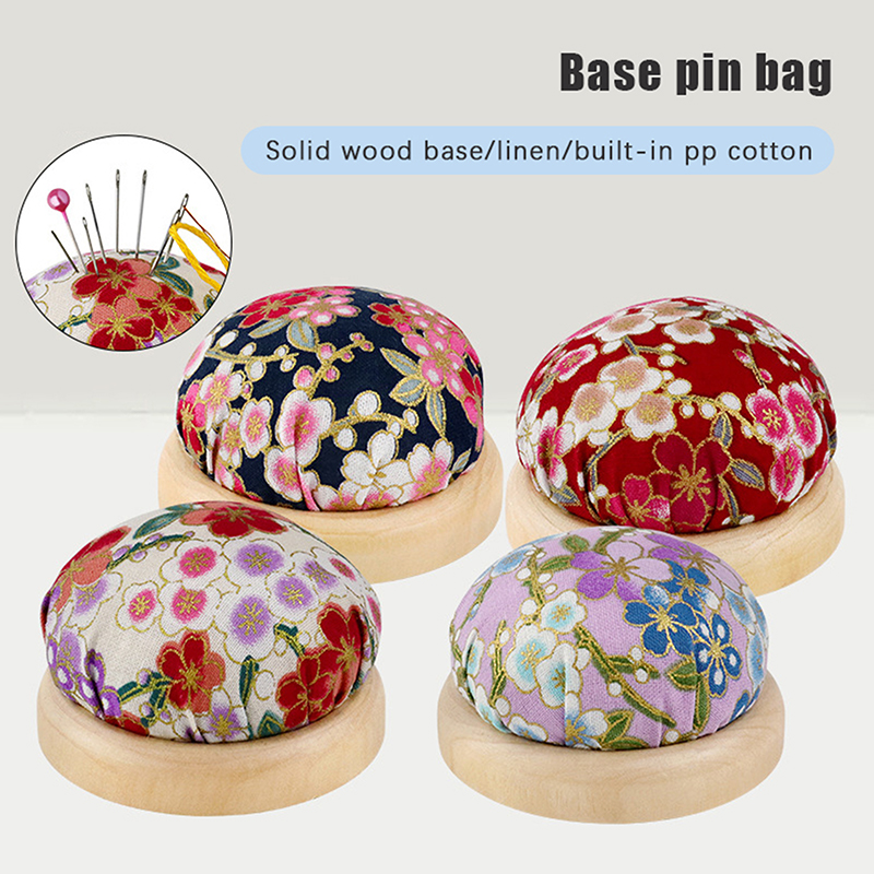 1pc Wood Bottom Base Needle Pi - Sewing Pin Cushion ulasan dan harga