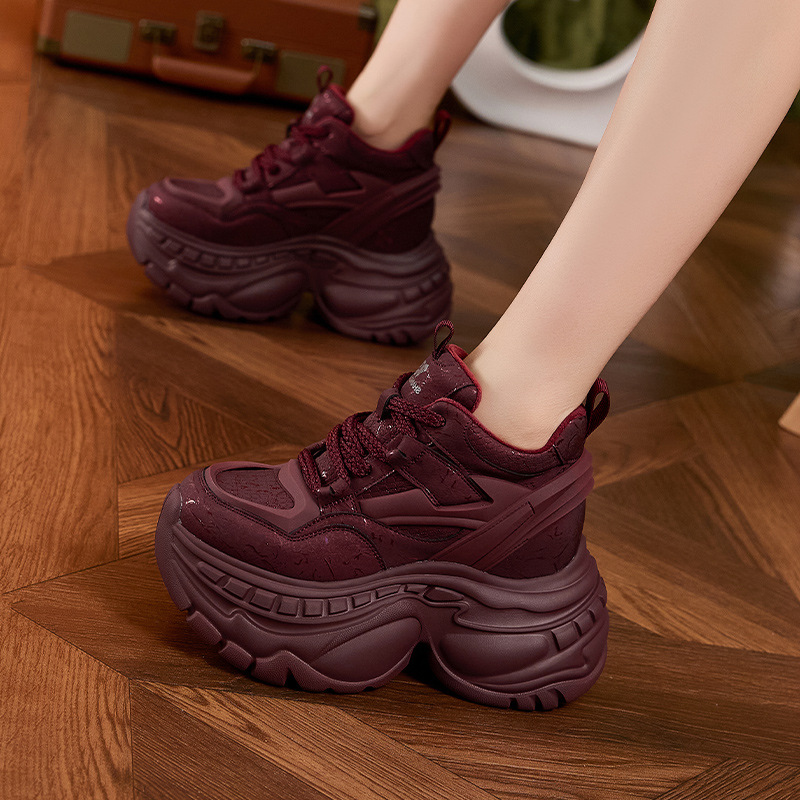 Fashion 9cm Thick Sole Dad Sho - Sewing Fleece ulasan dan harga