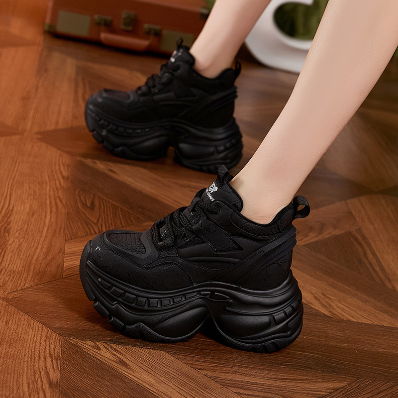 Fashion 9cm Thick Sole Dad Sho - Sewing Fleece ulasan dan harga