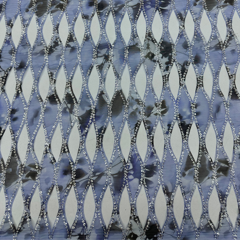Mesh Chiffon Bead Sequin Embro - Sewing Tie Dye ulasan dan harga