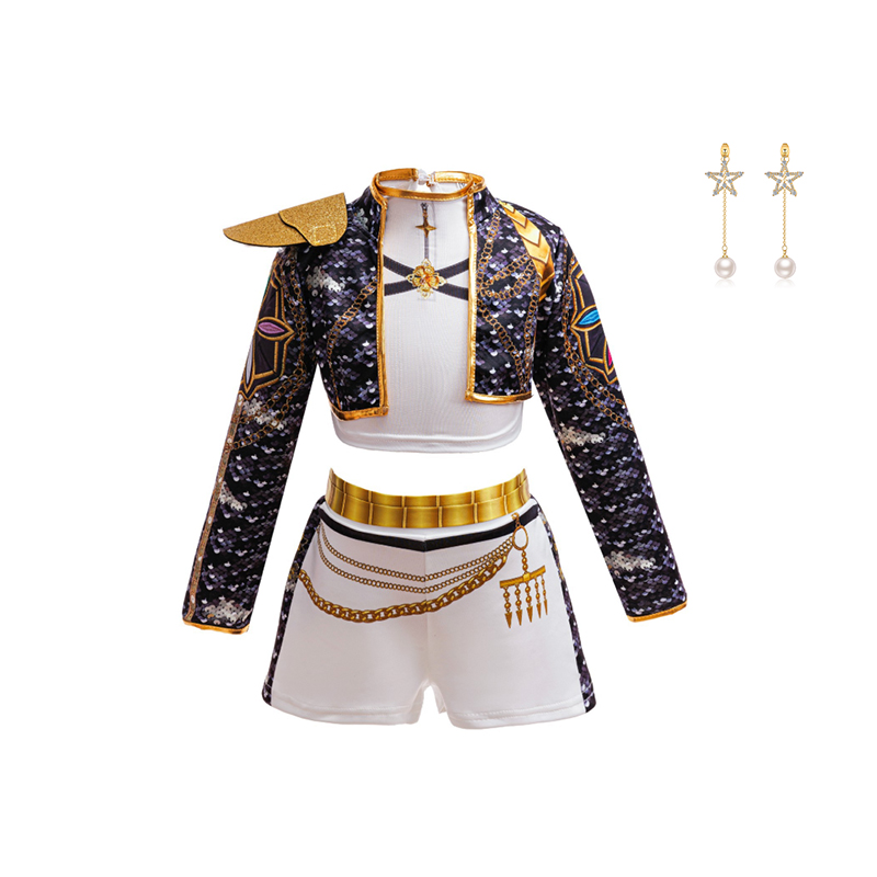 Girls Hip‑Hop 3D Print Gold Tr - Sewing Jackets ulasan dan harga