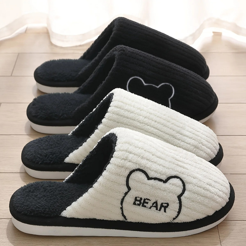 Winter Warm Plush Slippers Men - Sewing Fleece ulasan dan harga