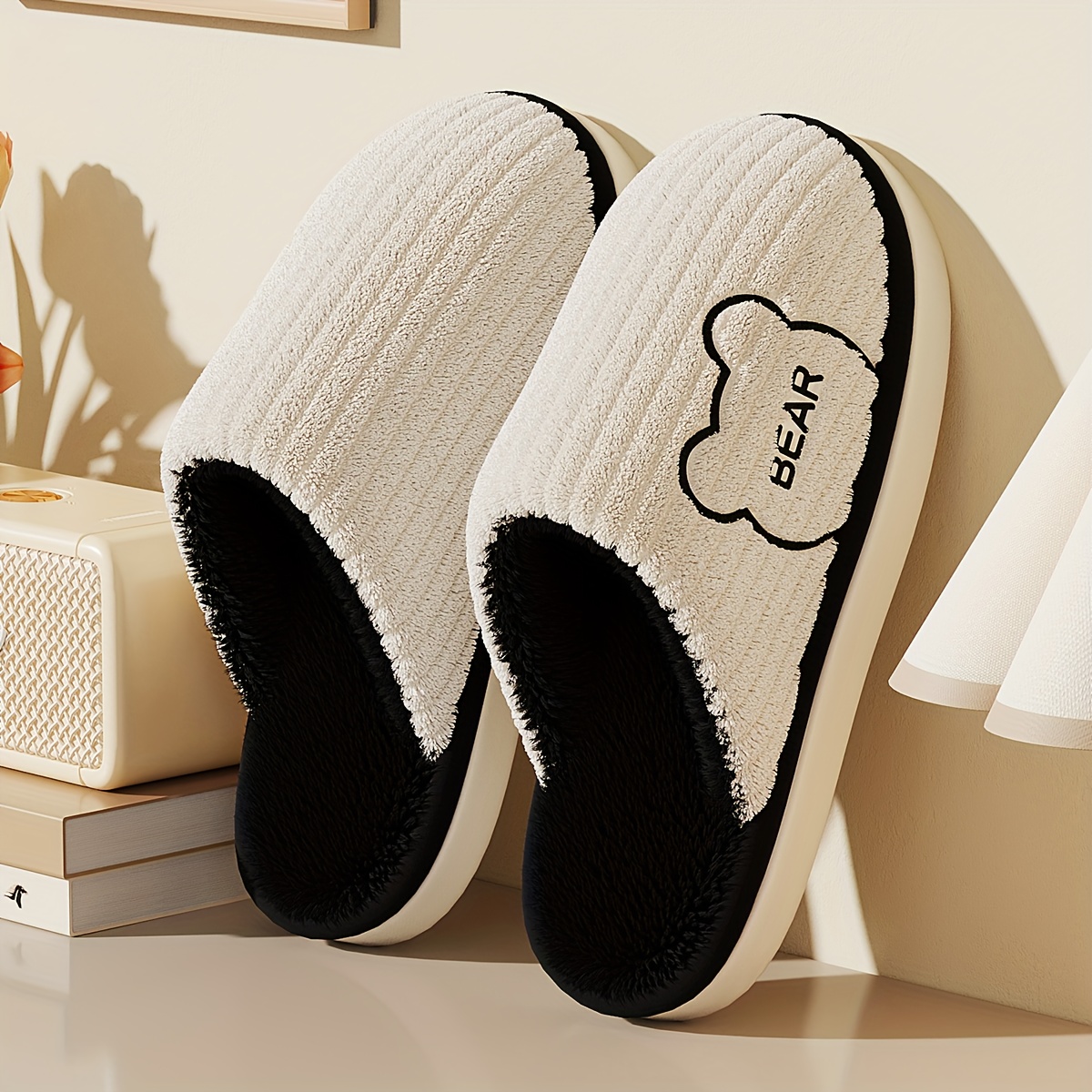 Winter Warm Plush Slippers Men - Sewing Fleece ulasan dan harga