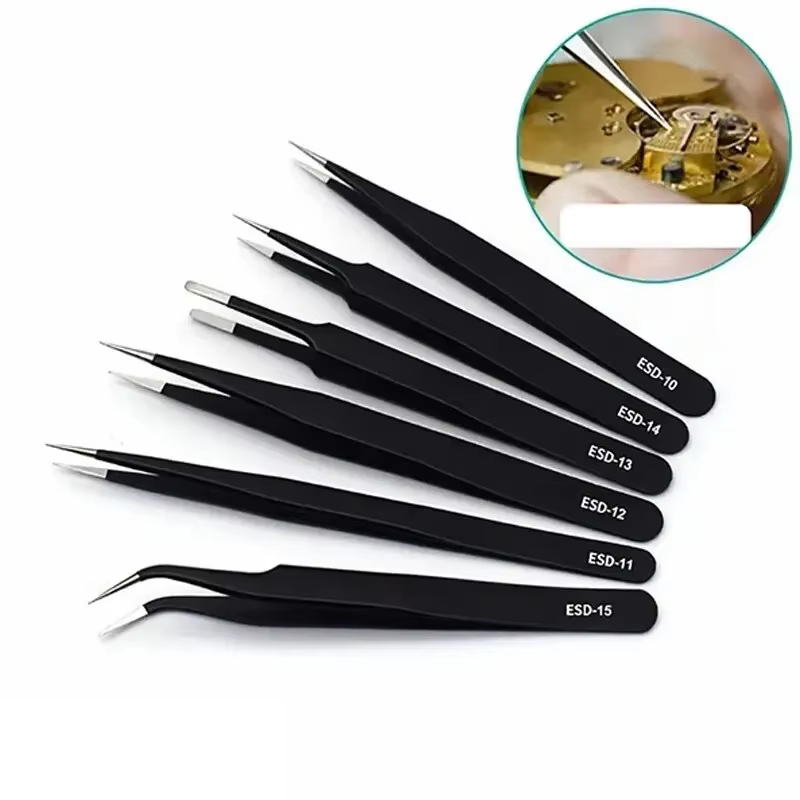 6pcs Precision ESD Tweezers St - Sewing Repair ulasan dan harga